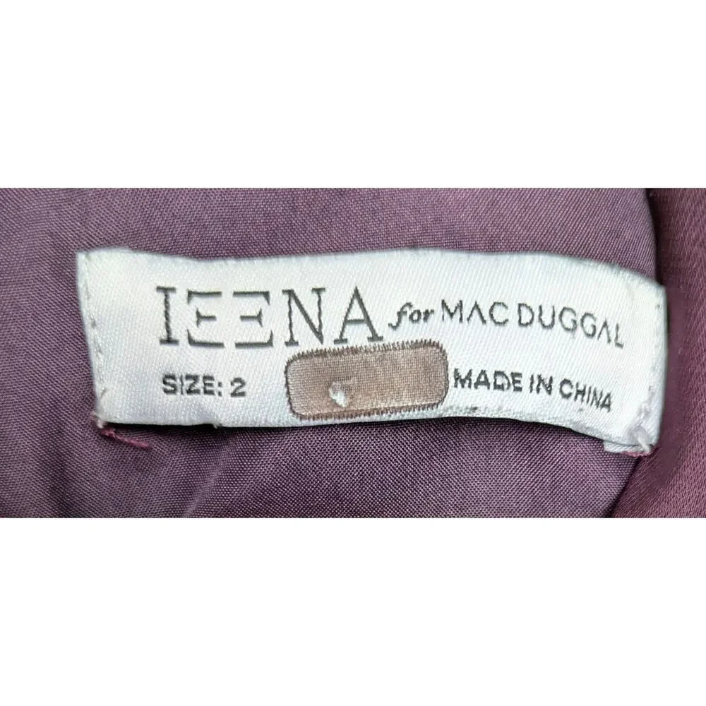 Mac Duggal Plum Purple Puff Sleeve Deep V Twist Jumpsuit Sz 2 - Picture 8 of 10